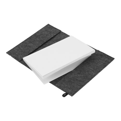 BALDWIN. A5 Notizblock mit Umschlag aus recyceltem Filz (100% rPET) und linierten Seiten aus 100 % Recyclingpapier ohne Werbeanbringung
