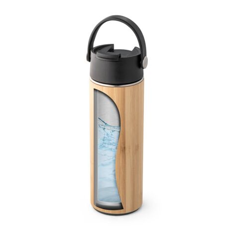 LAVER. Thermosflasche aus Bambus, Edelstahl und PP 440 ml schwarz | ohne Werbeanbringung | Nicht verfügbar | Nicht verfügbar | Nicht verfügbar