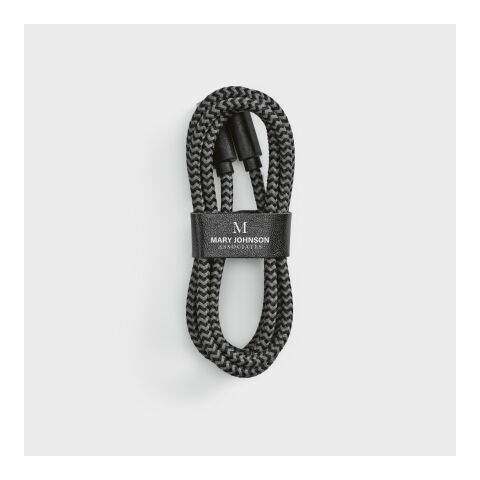 Bernoulli Kabel aus rPET. 1 m. USB-A auf Lightning. Schnellladefunktion Schwarz | ohne Werbeanbringung | Nicht verfügbar | Nicht verfügbar | Nicht verfügbar