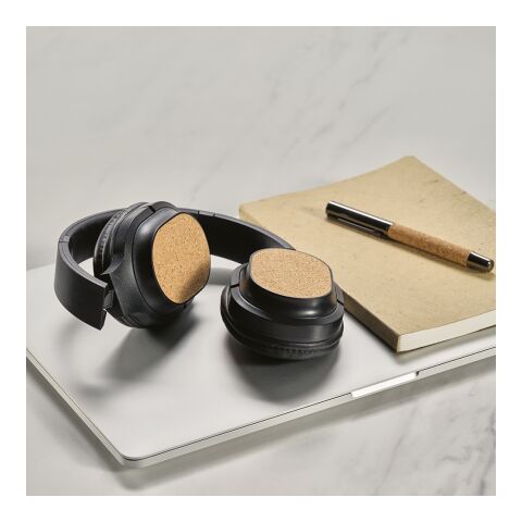 Faraday Kopfhörer aus rABS und Kork, 400 mAh. 8 Stunden Wiedergabezeit Schwarz | ohne Werbeanbringung | Nicht verfügbar | Nicht verfügbar | Nicht verfügbar