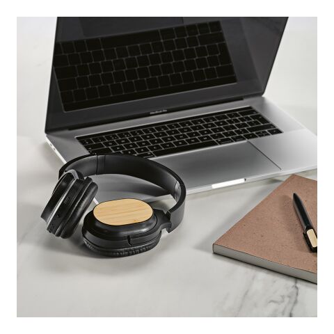 Fleming Kopfhörer aus rABS und Bambus, 400 mAh. 8 Stunden Wiedergabezeit Schwarz | ohne Werbeanbringung | Nicht verfügbar | Nicht verfügbar | Nicht verfügbar