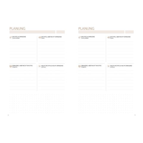 Notizbuch Hardcover orgaLine Mainbook Wochenplaner To-dos Prioritäten Ideen Petrol | DIN A5 | ohne Werbeanbringung | Hochweiß