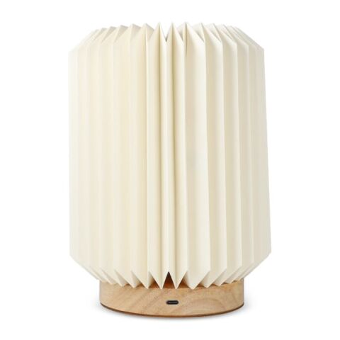 Coollux faltbare Papier LED-Lampe Aurora auf Holzsockel, 22cm Natur | ohne Werbeanbringung | Nicht verfügbar | Nicht verfügbar