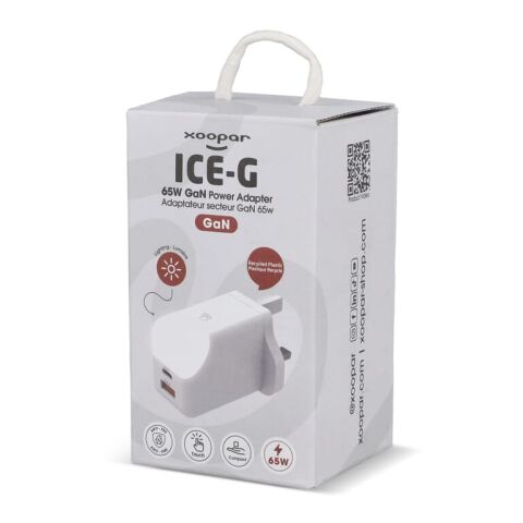 Xoopar ICE-G 65W GaN-Netzteil mit UK-Stecker Weiss | ohne Werbeanbringung | Nicht verfügbar | Nicht verfügbar