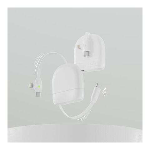 Xoopar ICE-R Einziehbares USB-C- und Lightning-Kabel 60 W 1 Meter Weiss