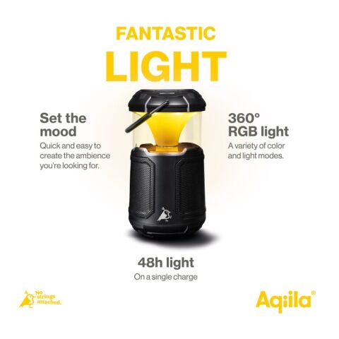 Aqiila Soundbird B10 Bluetooth-Lautsprecher mit Beleuchtung und Powerbank schwarz