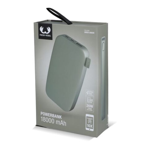 2PB18100 | Fresh 'n Rebel Powerbank 18000mAh USB-C Fast Charging 20W Dried Green | ohne Werbeanbringung | Nicht verfügbar | Nicht verfügbar