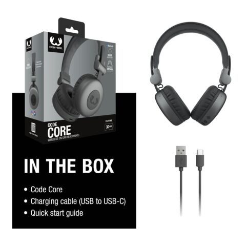 3HP1000 I Fresh 'n Rebel Code Core-Wireless on-ear Headphone Gewehrmetall  dunkel-Gewehrmetall  dunkel | Doming | rechte Seite | Ø 35 mm