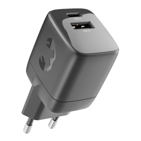 Fresh 'n Rebel 30W Schnellladegerät GaN USB-C &amp; USB-A Dunkelgrau | ohne Werbeanbringung