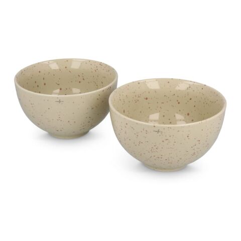 Sagaform Ditte Keramikschüsselset 12 cm Beige | Gravur | Becher 1 oben | 65 mm x 20 mm