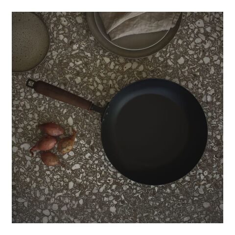 Orrefors Jernverk Geschmiedete Bratpfanne  BlackSmith Serie schwarz | Gravur | Henkel | 75 mm x 15 mm