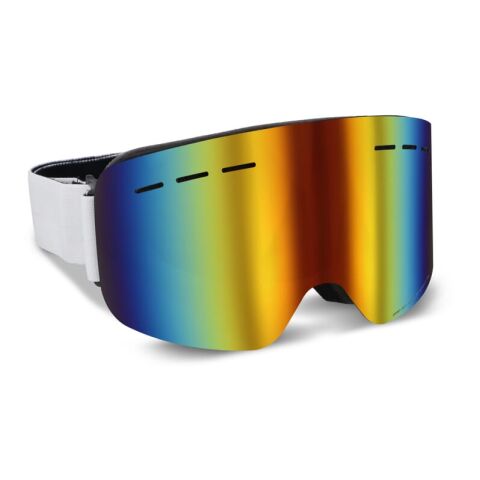 Skibrille für den Freizeitbereich - Kategorie 3, EN 174 zertifiziert Weiss | Digital Transferdruck | Beutel Vorderseite | 180 mm x 120 mm