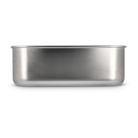 Edelstahl-Brotdose mit Bambusdeckel Silber