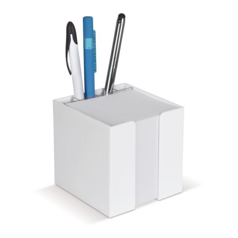 Notizzettel 10x10x10cm FSC in Würfelbox mit Stifteköcher Weiss | ohne Werbeanbringung | Nicht verfügbar | Nicht verfügbar | Nicht verfügbar