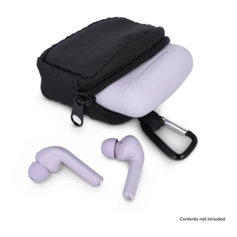 Nylon-Kopfhöreretui 6,5 x 6 cm schwarz | ohne Werbeanbringung | Nicht verfügbar | Nicht verfügbar