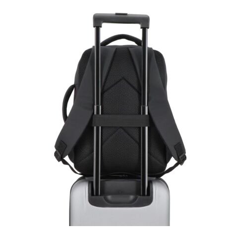 PU Osaka Laptop-Rucksack 30 x 14 x 42 cm 15 l schwarz | Digital Transferdruck | Fach | 150 mm x 220 mm