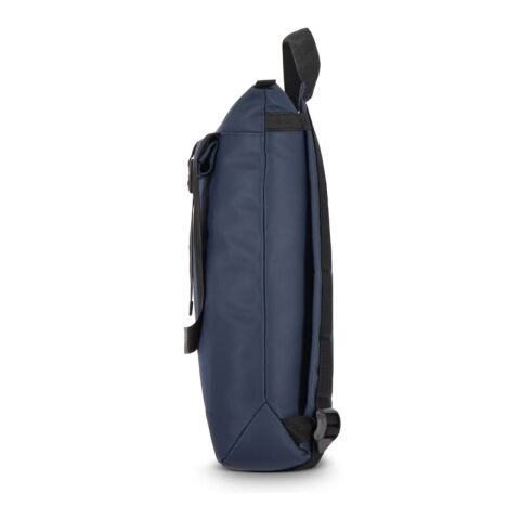 rPET 600D Navi Laptop-Rucksack 36 x 40 x 10 cm blau/schwarz | Digital Transferdruck | Vorderseite | 180 mm x 190 mm