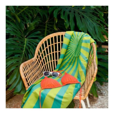 R-PET-Schnelltrocknungs-Strandtuch 100 × 180 cm, Sublimationsdruck Hellgrün | ohne Werbeanbringung | Nicht verfügbar | Nicht verfügbar