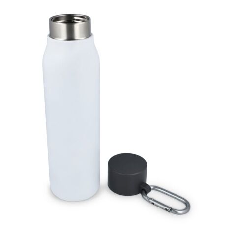 Karabiner mattierte Isolierflasche 600 ml Weiss | ohne Werbeanbringung | Nicht verfügbar | Nicht verfügbar