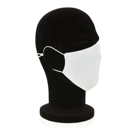 Wiederverwendbare 2-lagige Baumwoll-Gesichtsmaske weiß | ohne Werbeanbringung | Nicht verfügbar | Nicht verfügbar