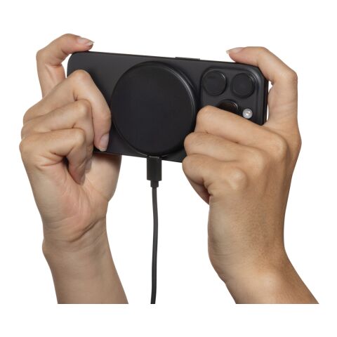 Magnapad magnetisches 3-in-1 15W Ladepad aus RCS rPlastik schwarz | ohne Werbeanbringung | Nicht verfügbar | Nicht verfügbar