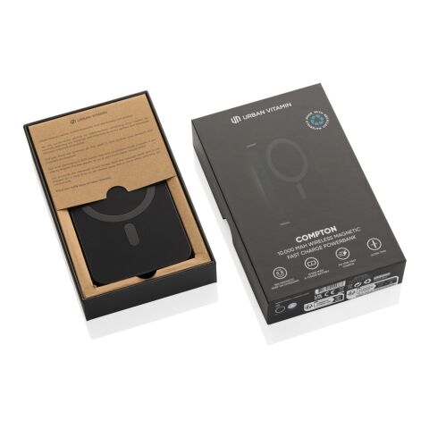 Compton RCS recycelter Kunststoff/Aluminium 10.000 powerbank schwarz | ohne Werbeanbringung | Nicht verfügbar | Nicht verfügbar