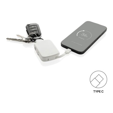 Nexo RCS Key-Chain-Powerbank 2.000mAh mit integr. Kabeln weiß