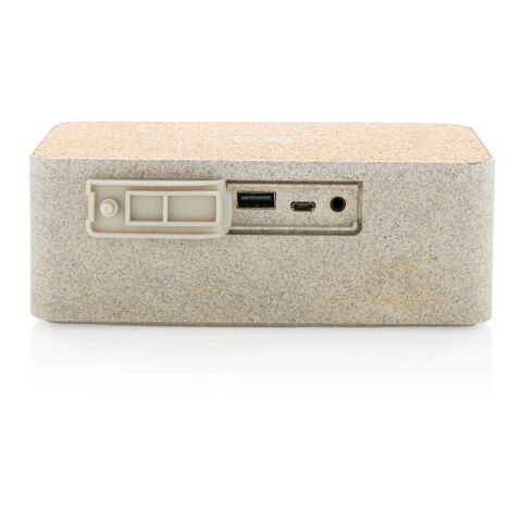 Weizenstroh Wireless Charging Lautsprecher braun | ohne Werbeanbringung | Nicht verfügbar | Nicht verfügbar