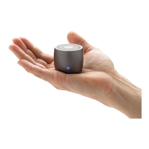 Swiss Peak 3W Basslautsprecher aus RCS recyceltem Aluminium grau | ohne Werbeanbringung | Nicht verfügbar | Nicht verfügbar