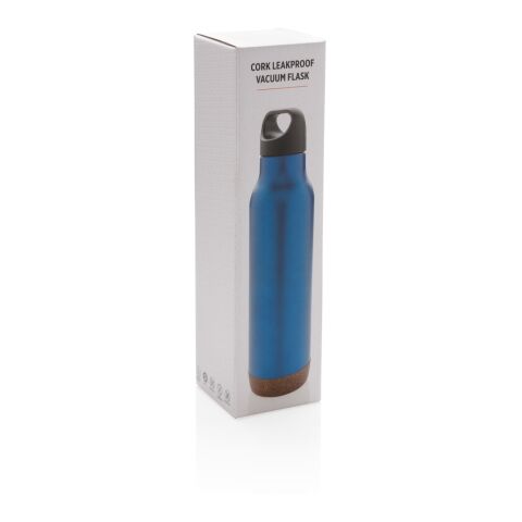 Auslaufsichere Vakuum-Flasche mit Kork blau | ohne Werbeanbringung | Nicht verfügbar | Nicht verfügbar | Nicht verfügbar