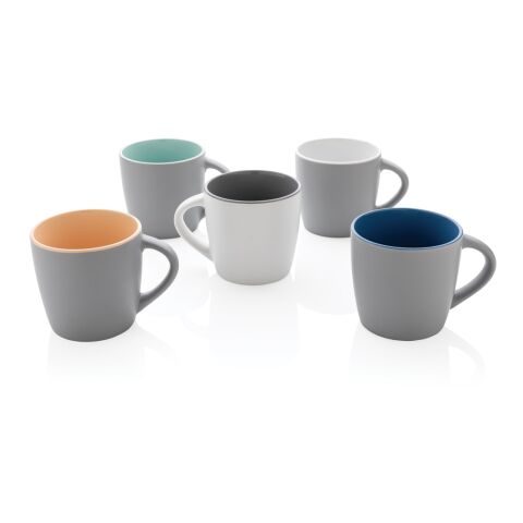 Keramiktasse innen coloriert, 300ml blau-grau | ohne Werbeanbringung | Nicht verfügbar | Nicht verfügbar