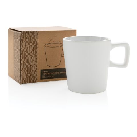 Moderne Keramik Kaffeetasse weiß-weiß | ohne Werbeanbringung | Nicht verfügbar | Nicht verfügbar