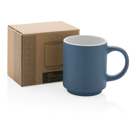 Stapelbare Keramiktasse, 180ml blau | ohne Werbeanbringung | Nicht verfügbar | Nicht verfügbar