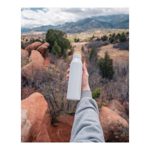 Gaia Vakuumflasche aus RCS recyceltem Stainless-Steel weiß | ohne Werbeanbringung | Nicht verfügbar | Nicht verfügbar