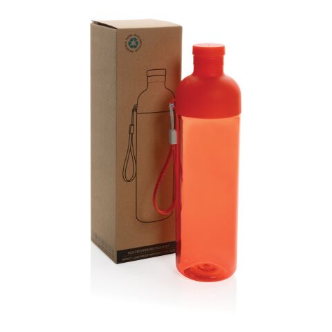 Impact auslaufsichere Wasserflasche aus RCS recyc. PET 600ml rot | ohne Werbeanbringung | Nicht verfügbar | Nicht verfügbar