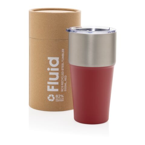 Fluid Becher aus RCS-zertifiziert recyceltem Stahl, 500ml rot | ohne Werbeanbringung | Nicht verfügbar | Nicht verfügbar