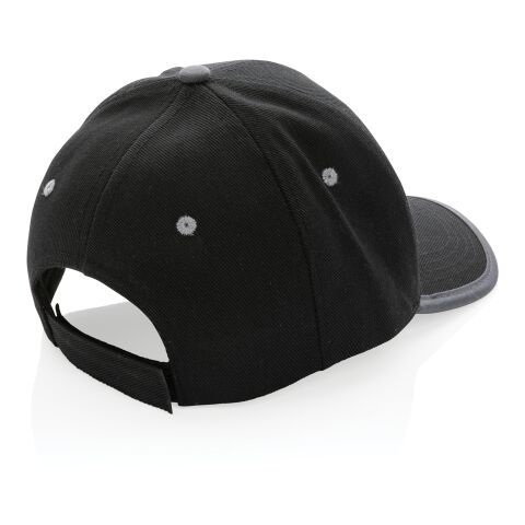 Impact AWARE™ 280gr Brushed rCotton 6 Panel Kontrast-Cap schwarz | ohne Werbeanbringung | Nicht verfügbar | Nicht verfügbar | Nicht verfügbar