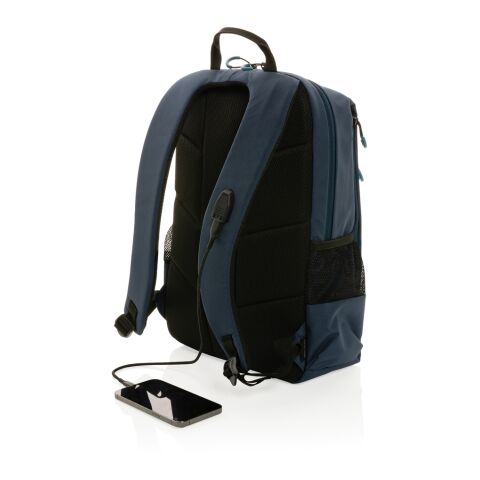 "Impact AWARE™ Lima 15.6"" RFID Laptop-Rucksack" navy blau-blau | ohne Werbeanbringung | Nicht verfügbar | Nicht verfügbar | Nicht verfügbar