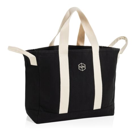 BEAU AWARE™ Strandtasche aus 400gr/m² recyceltem Canvas schwarz