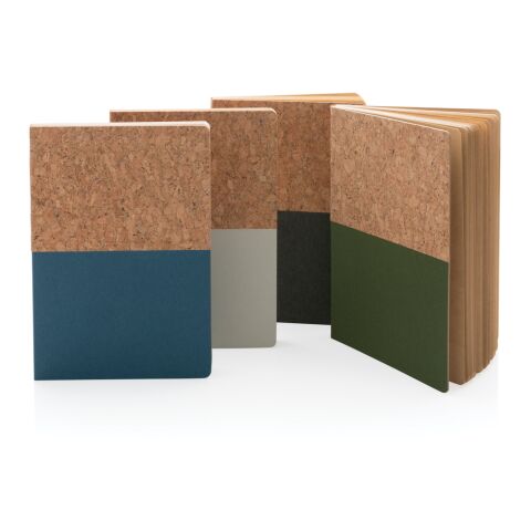 A5 Kork &amp; Kraft Notizbuch grau | ohne Werbeanbringung | Nicht verfügbar | Nicht verfügbar