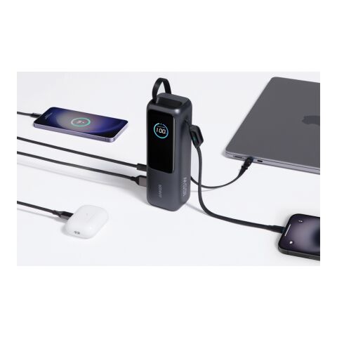 Anker Powerbank 25.000mAh-165W, mit integr. einziehb. Kabel grau-schwarz | ohne Werbeanbringung | Nicht verfügbar | Nicht verfügbar