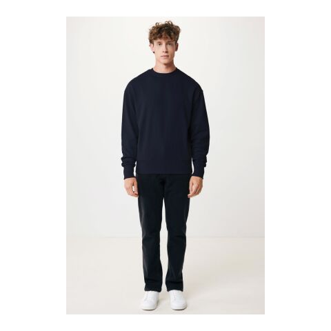 Iqoniq Kruger Relax-Rundhals-Sweater aus recycelt. Baumwolle navy blau | XXL | ohne Werbeanbringung | Nicht verfügbar | Nicht verfügbar | Nicht verfügbar
