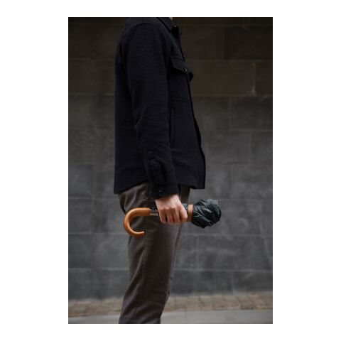 VINGA Bosler AWARE™ 21&quot; faltbarer Schirm aus recyceltem PET schwarz | ohne Werbeanbringung | Nicht verfügbar | Nicht verfügbar