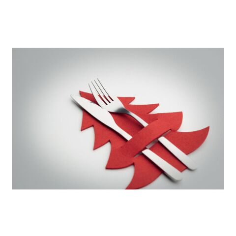 Besteckhalter-Set RPET-Filz rot | ohne Werbeanbringung | Nicht verfügbar | Nicht verfügbar | Nicht verfügbar