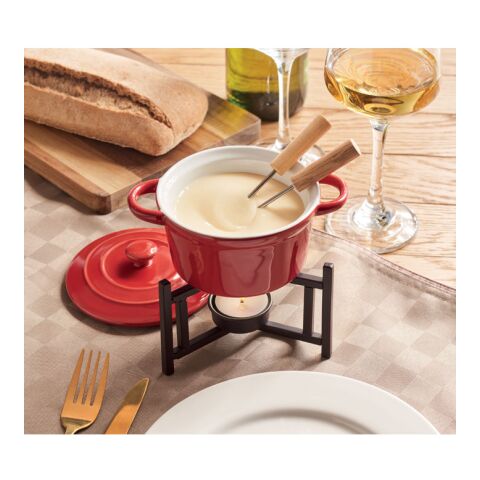Keramik-Fondue-Set 300 ml rot | ohne Werbeanbringung | Nicht verfügbar | Nicht verfügbar