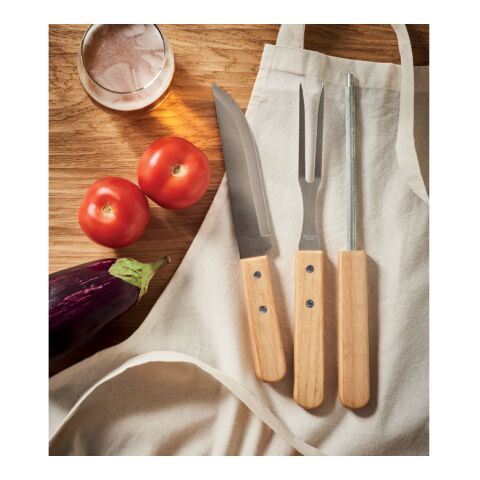 3teiliger BBQ Koffer holzfarben | ohne Werbeanbringung | Nicht verfügbar | Nicht verfügbar | Nicht verfügbar