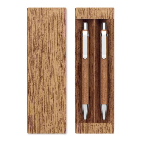 Schreibgeräte-Set Akazienholz holzfarben