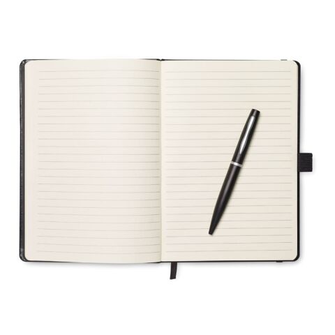 DIN A5 Notizbuch mit Stift schwarz | ohne Werbeanbringung | Nicht verfügbar | Nicht verfügbar