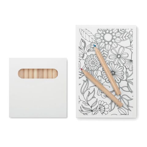 Mal-Set mit 10 Buntstiften weiß | ohne Werbeanbringung | Nicht verfügbar | Nicht verfügbar | Nicht verfügbar