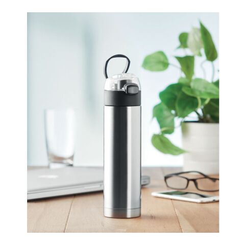 Trinkflasche mit faltbarem Griff mattsilber | ohne Werbeanbringung | Nicht verfügbar | Nicht verfügbar | Nicht verfügbar